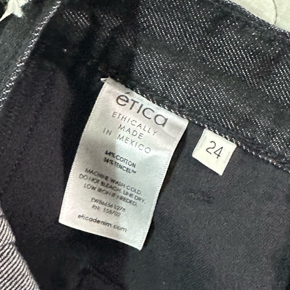 NWT Etica Lewis High Waist Pleated Ankle Cargo Jeans Onyx Black Denim - Picture 13 of 16